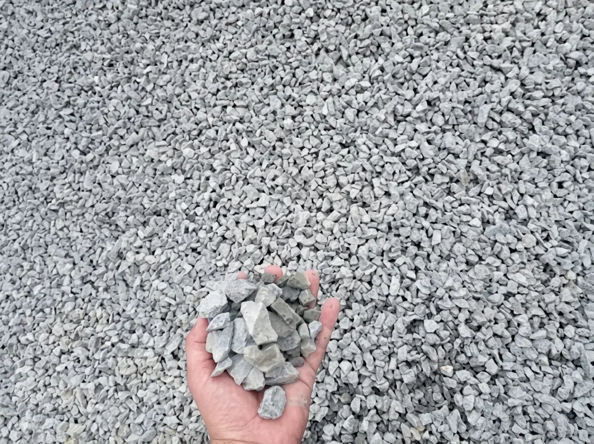 Piedra triturada utilizada como agregado grueso en mezclas asfálticas