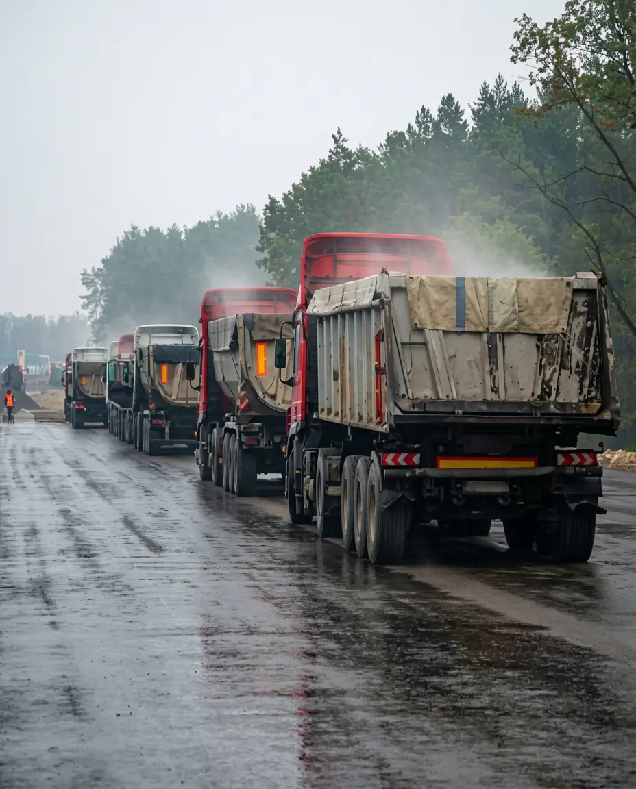 Transporte de mezcla asfáltica en caliente