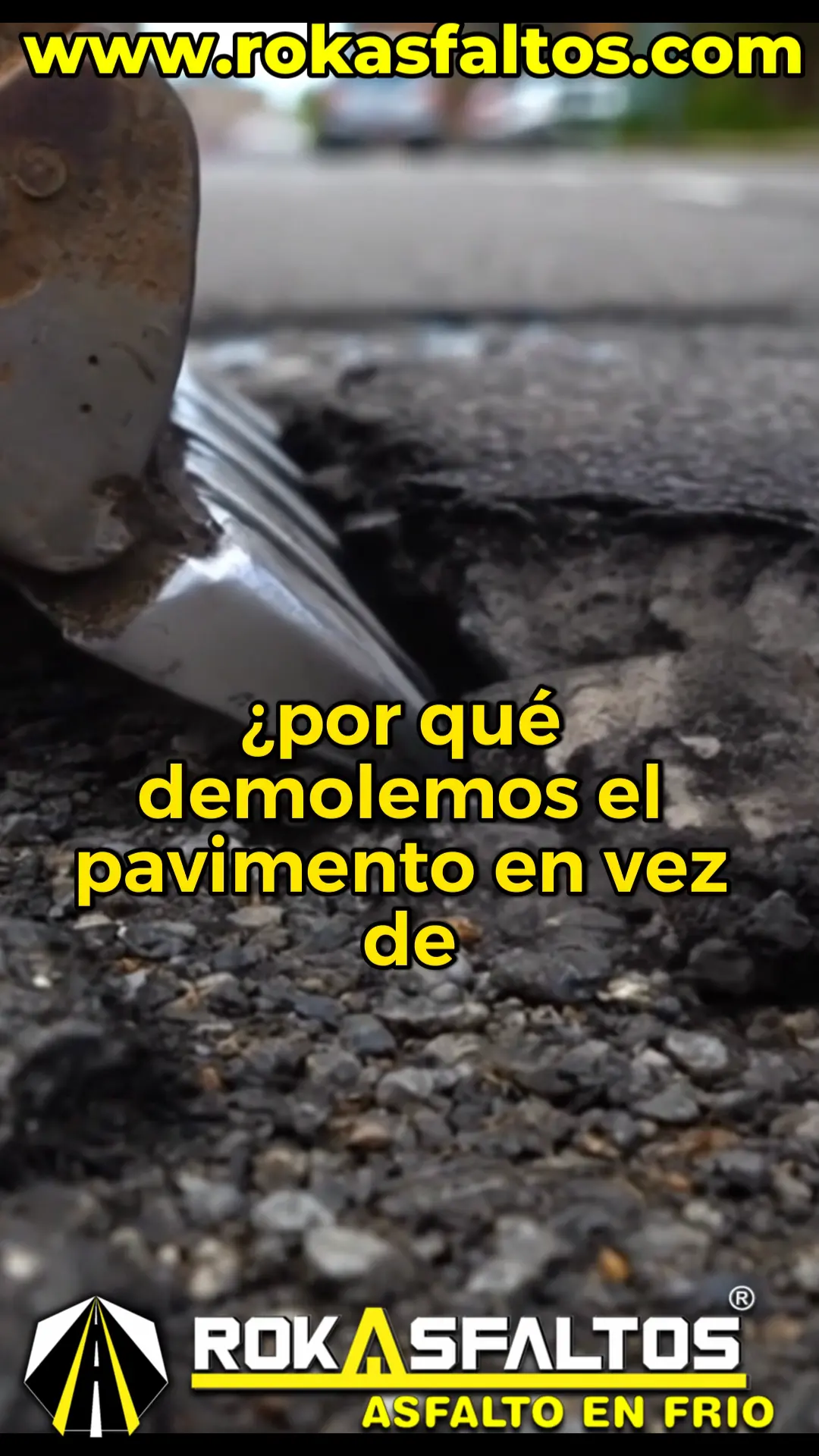 Detalle de intervención localizada en un pavimento asfáltico deteriorado.