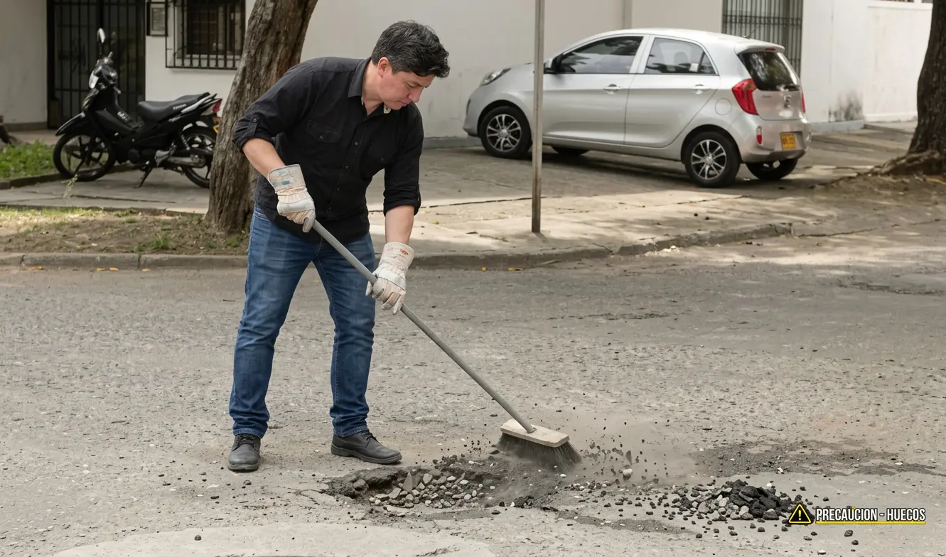 Limpiar y preparar el bache
