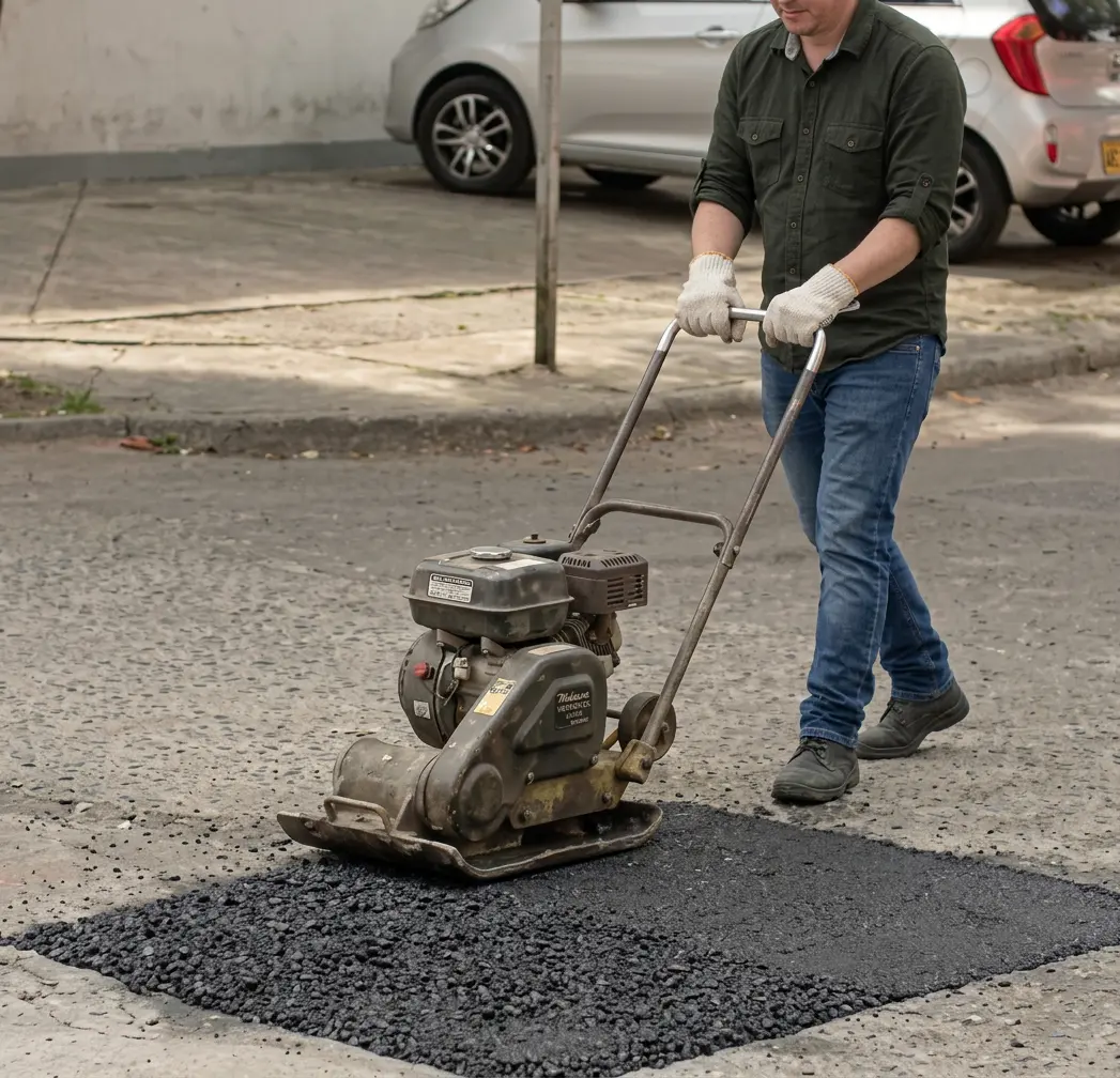 Compactar con compactadora de placa