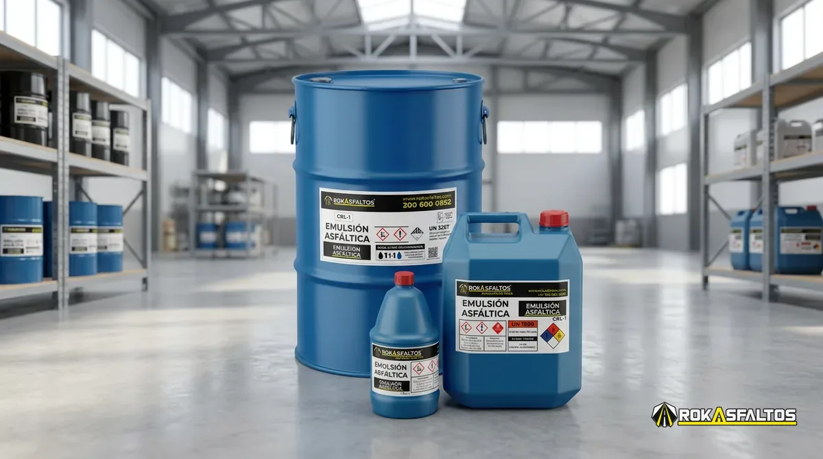 Presentaciones de emulsión asfáltica ROKASFALTOS