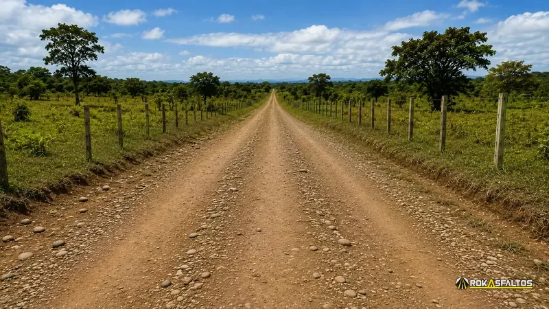 Vía completa todavía sin pavimentar
