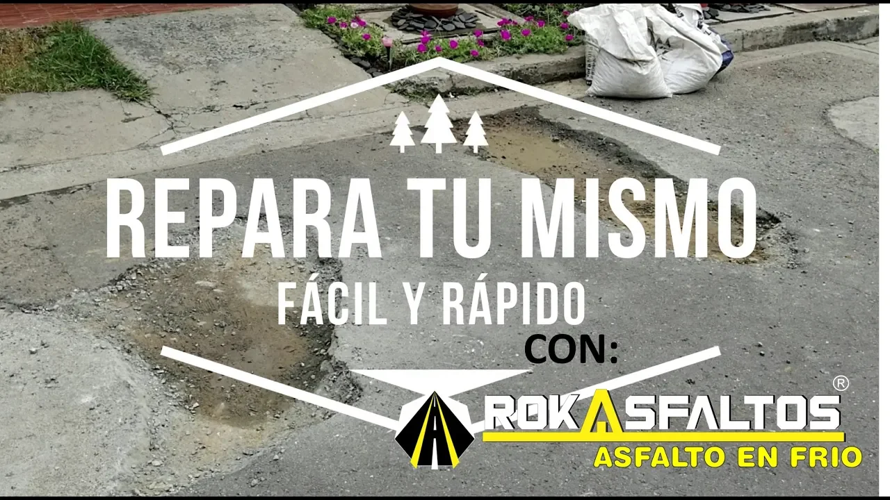 Demostración de reparación de un bache con mezcla asfáltica en frío ROKASFALTOS