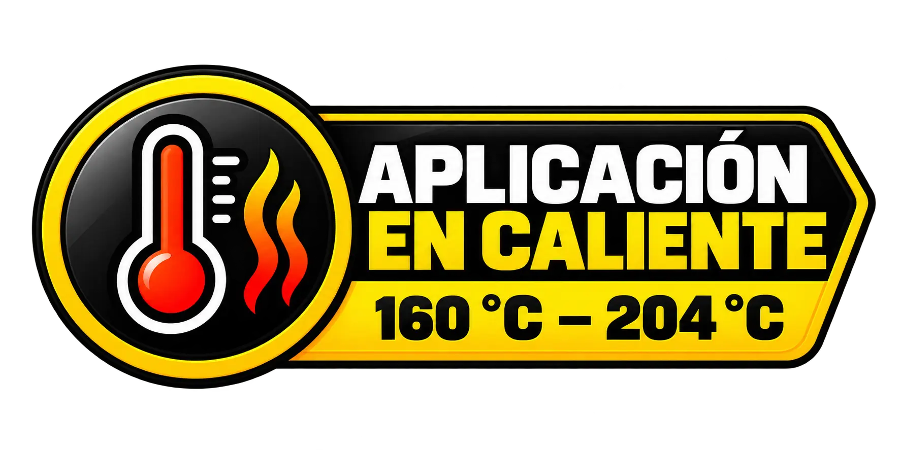 Aplicación en caliente entre 160 °C y 204 °C