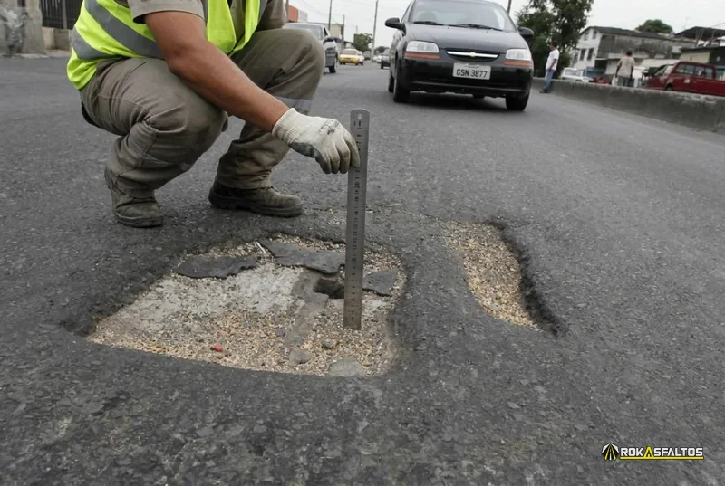 Medición de un bache profundo