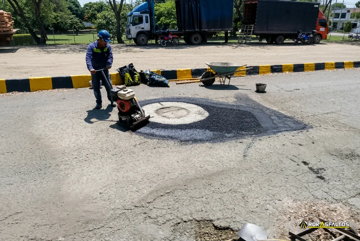 Compactar alrededor de la tapa
