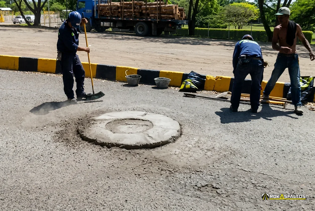 Hundimiento alrededor de alcantarilla