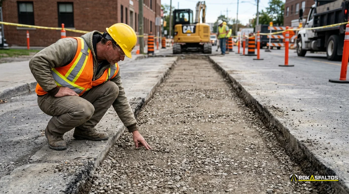 Revisión de la compactación del relleno de una zanja