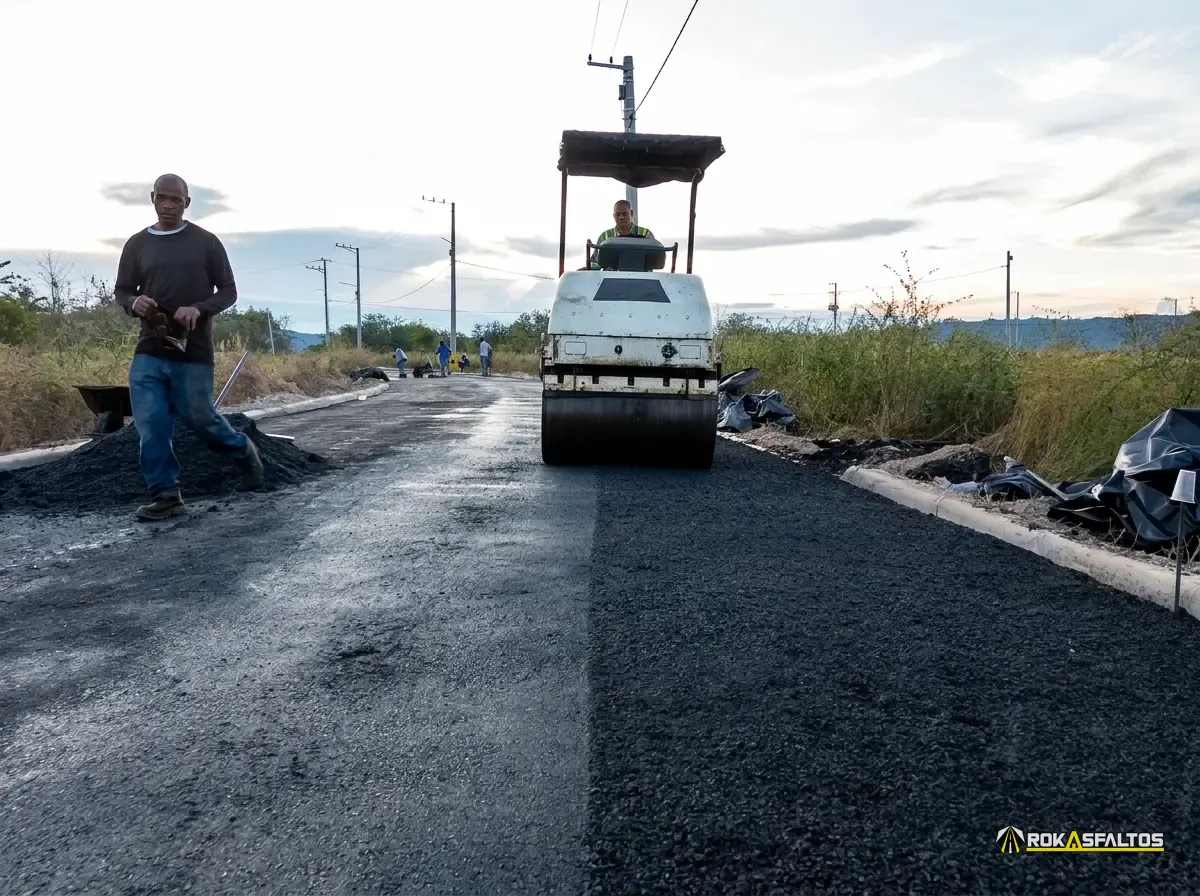 Construcción de la capa asfáltica